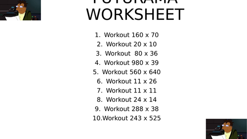 FUTURAMA worksheet 10