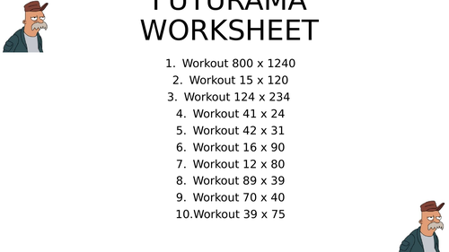 FUTURAMA worksheet 11