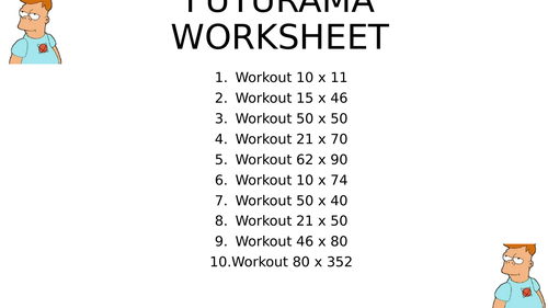 FUTURAMA worksheet 15