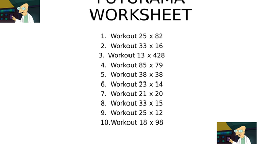 FUTURAMA worksheet 19