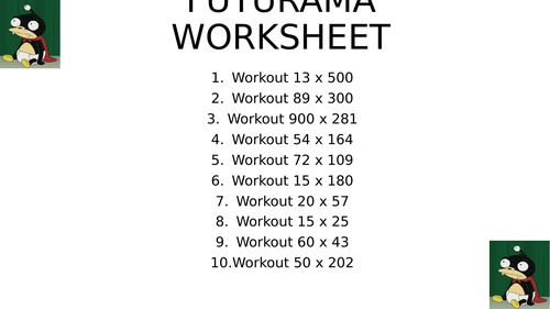 FUTURAMA worksheet 20