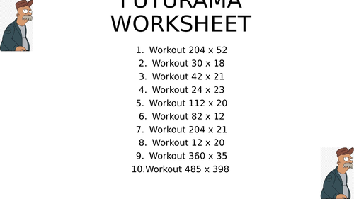 FUTURAMA worksheet 21