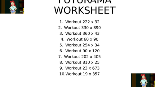 FUTURAMA worksheet 25