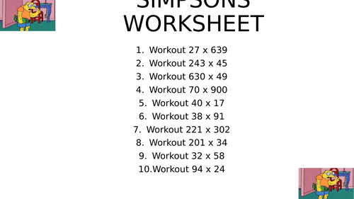 Simpsons worksheet 19