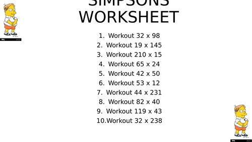 Simpsons worksheet 22