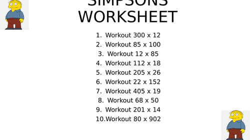 Simpsons worksheet 23