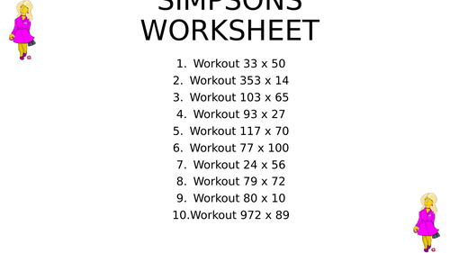 Simpsons worksheet 27