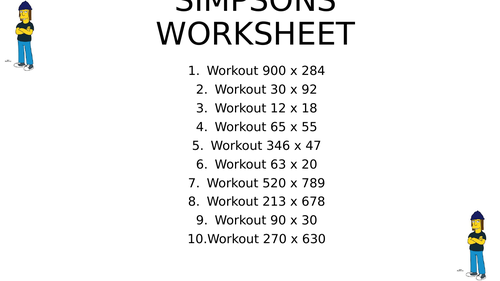 Simpsons worksheet 28