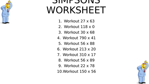 Simpsons worksheet 29