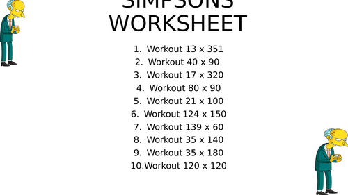 Simpsons worksheet 3