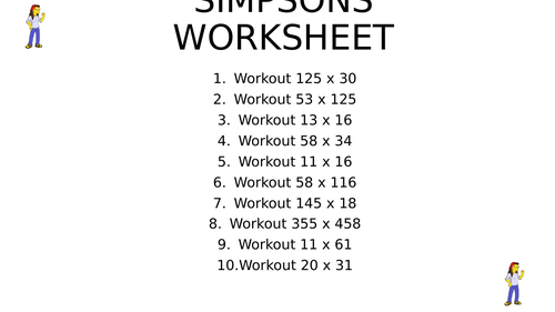 Simpsons worksheet 30