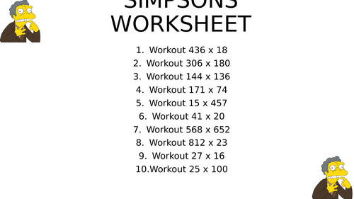 Simpsons worksheet 31