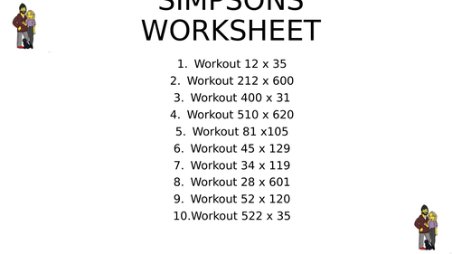 Simpsons worksheet 32