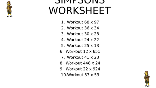 Simpsons worksheet 34