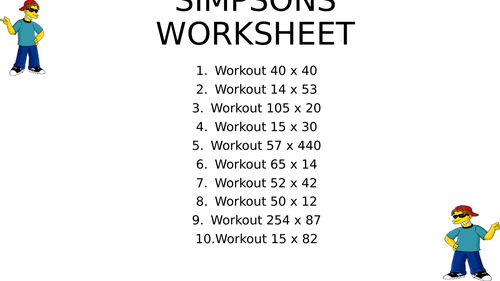 Simpsons worksheet 35