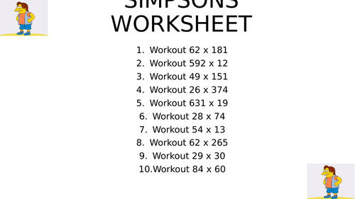 Simpsons worksheet 37