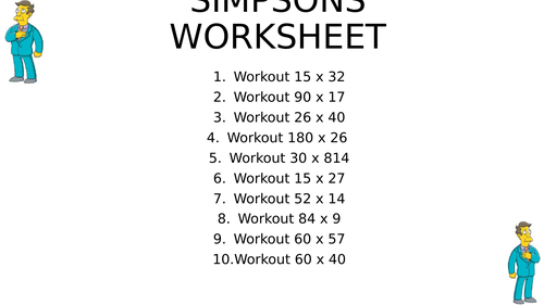 Simpsons worksheet 38