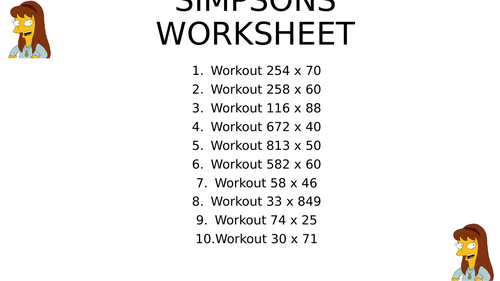 Simpsons worksheet 42