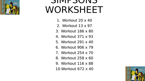 Simpsons worksheet 43