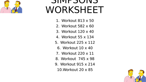 Simpsons worksheet 44