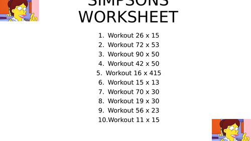 Simpsons worksheet 48