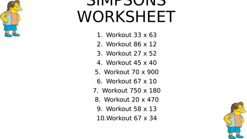 Simpsons worksheet 6