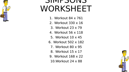 Simpsons worksheet 9