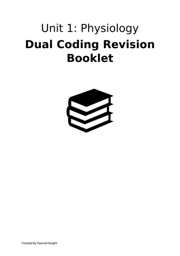 BTEC SES Unit 1: Physiology Dual coding workbook | Teaching Resources