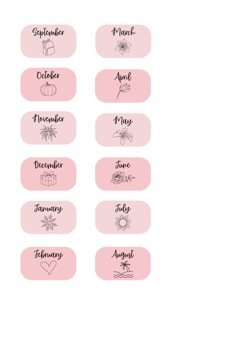 Printable Monthly Tabs for Diary | Teaching Resources