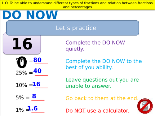 Percentage of a quantity