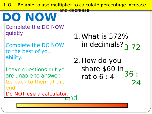 percentage increase and decrease