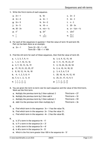 Sequences and Series