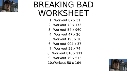 Breaking bad worksheet 9