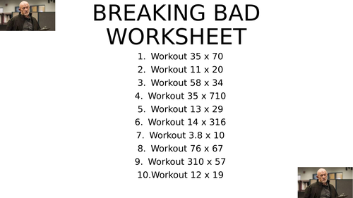 Breaking bad worksheet 1