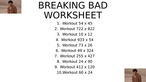 Breaking bad worksheet 10