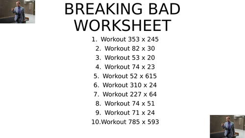 Breaking bad worksheet 13