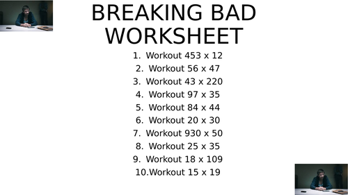 Breaking bad worksheet 14