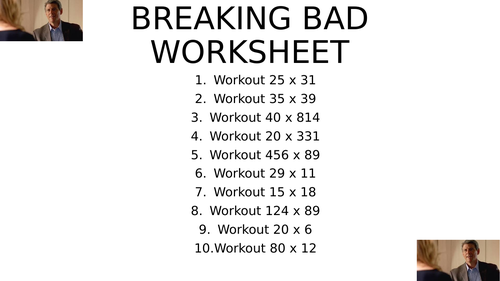 Breaking bad worksheet 15