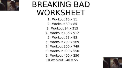 Breaking bad worksheet 17