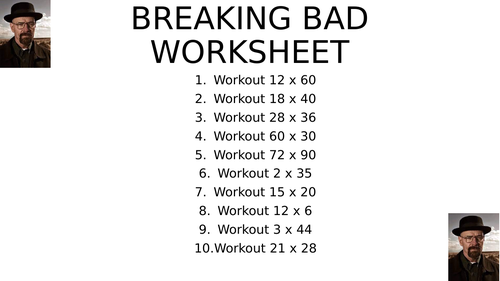 Breaking bad worksheet 2