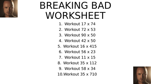 Breaking bad worksheet 4