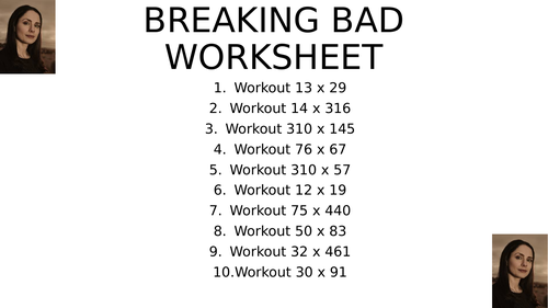 Breaking bad worksheet 5