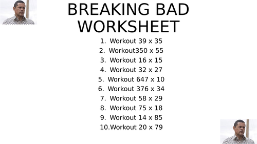 Breaking bad worksheet 7