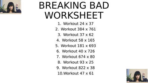 Breaking bad worksheet 8
