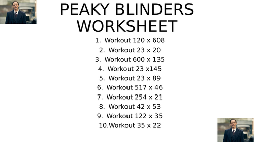 PEAKY blinders worksheet 10