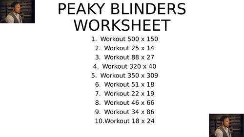 PEAKY blinders worksheet 13