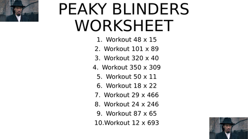 PEAKY blinders worksheet 14