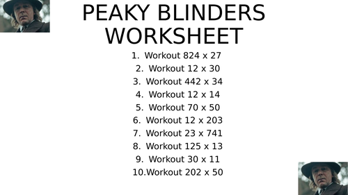 PEAKY blinders worksheet 15