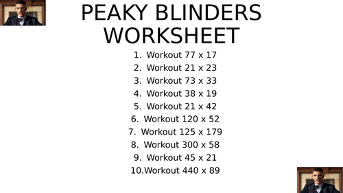 PEAKY blinders worksheet 2
