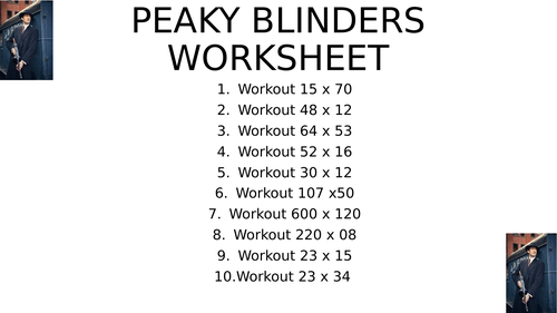 PEAKY blinders worksheet 21